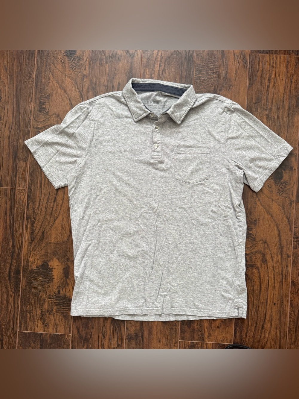 Free Fly Large Heather Grey Bamboo Polo Shirt